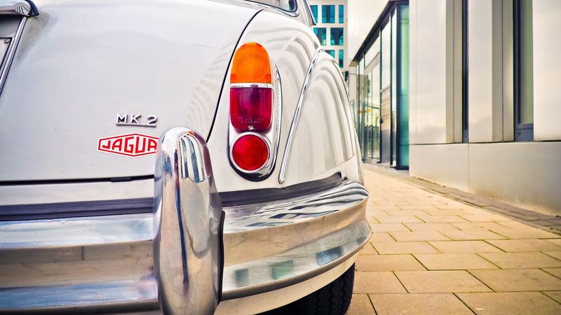 jaguar, oldtimer, rear bumper, retro, 4k