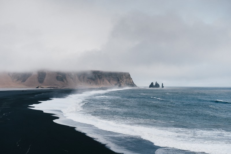 black sand beach iceland 4k