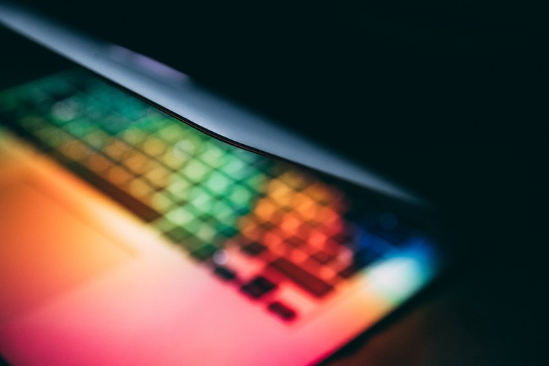 colour rainbow laptop and macbook 4k