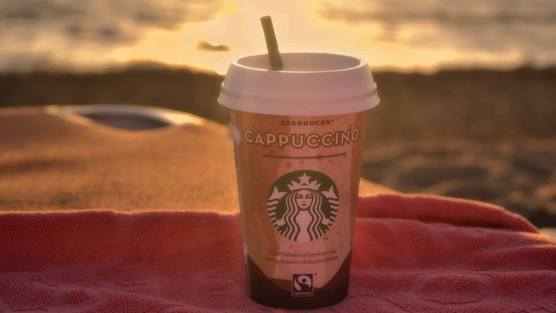 starbucks, coffee, cappuccino, glass, 4k