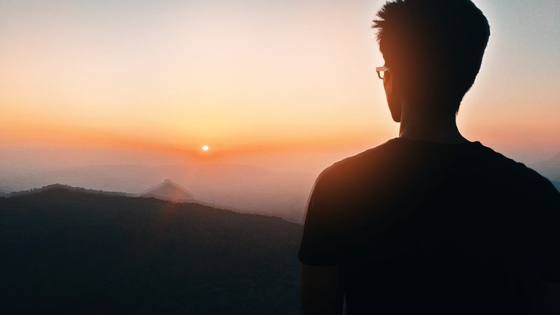 dawn dusk sky and silhouette 4k