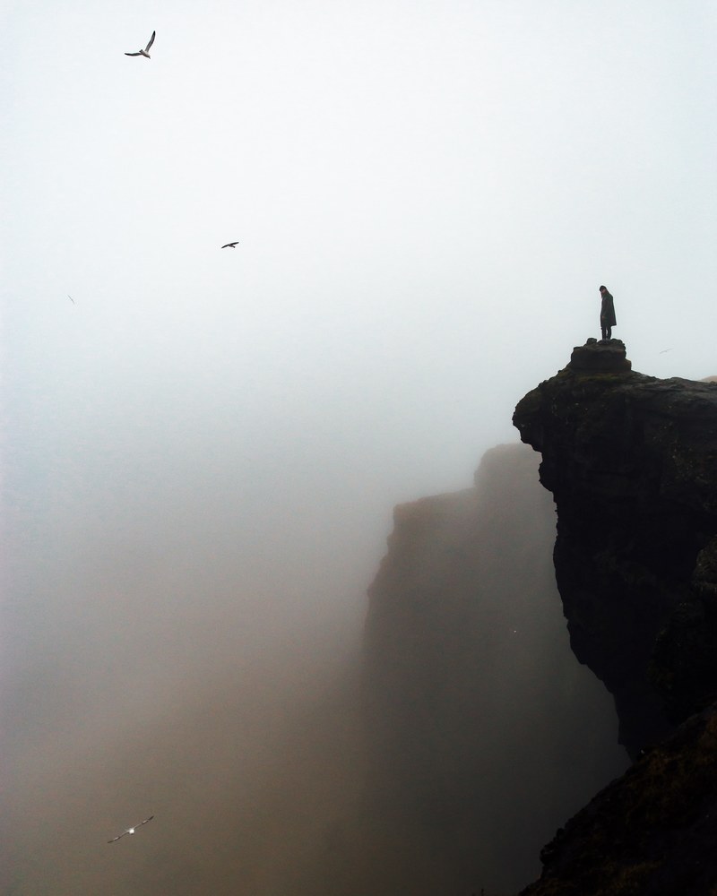 cliff rock mist and fog hd, 4k