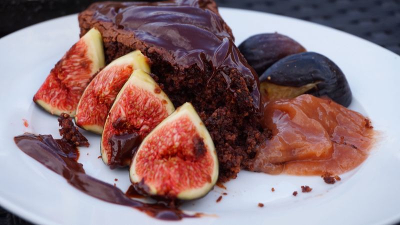 figs, cake, dessert, chocolate, 4k