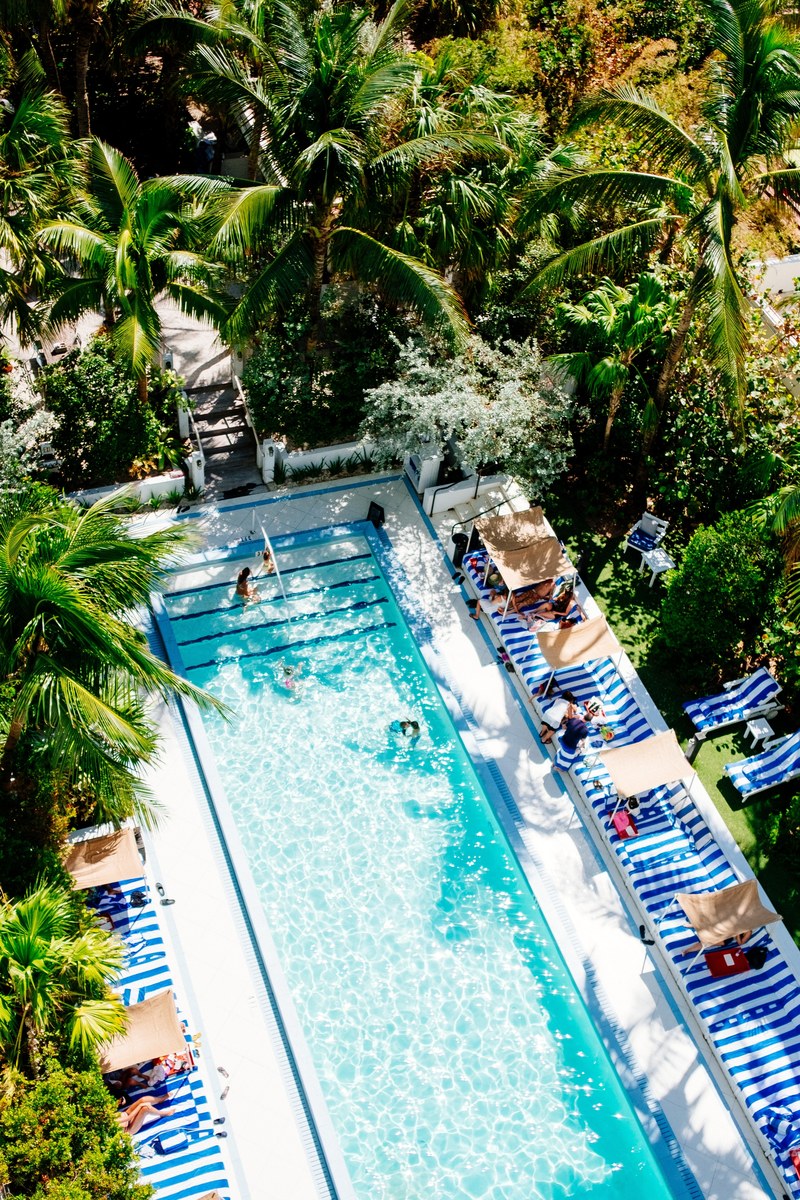 pool swimming pool canopy and beds hd, 4k