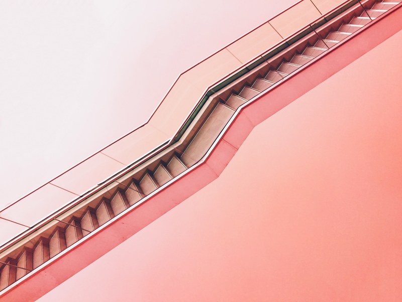 minimalism stair staircase and pink 4k