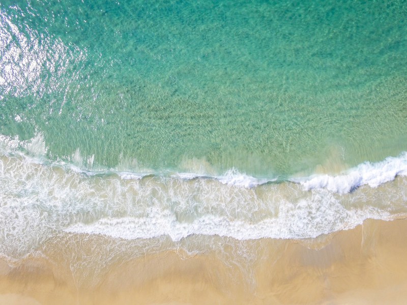 aerial view beach sand and sea 4k