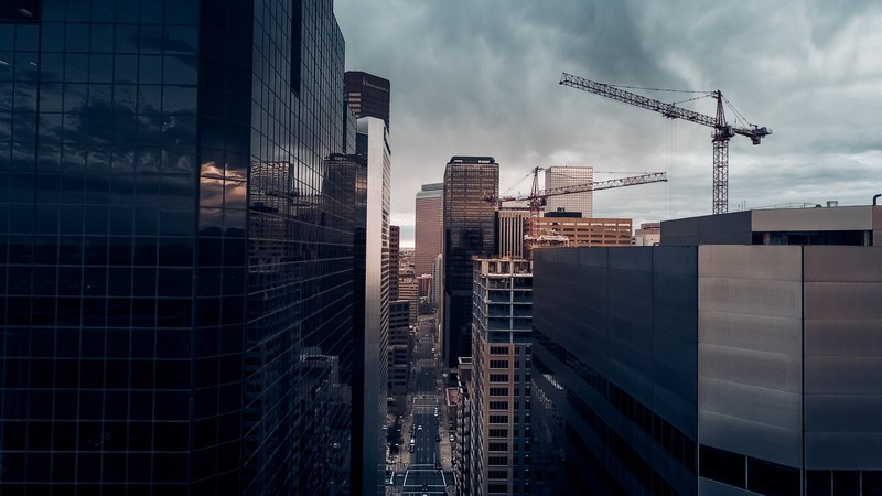 cranes in denver 4k