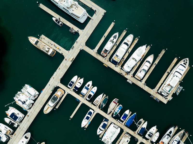 boats harbour marina and pier 4k