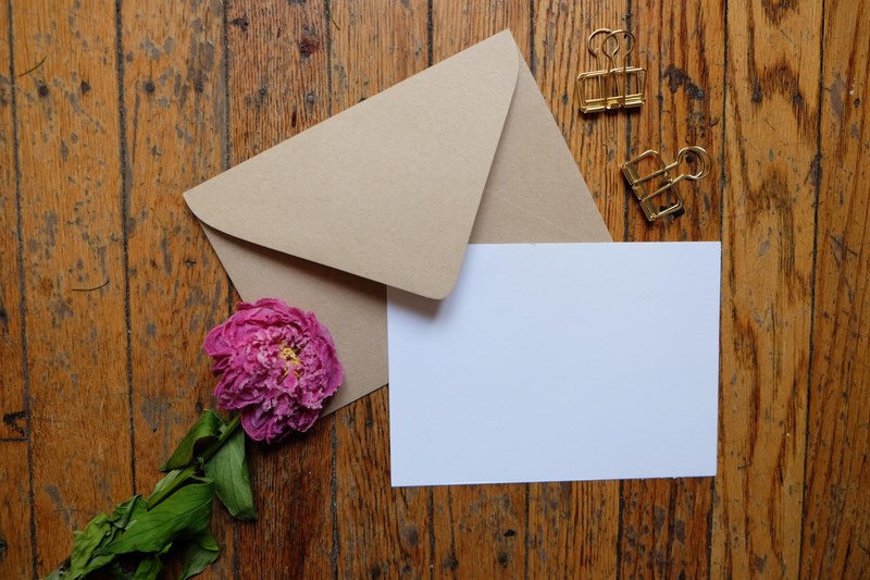 mockup envelope letter and card 4k