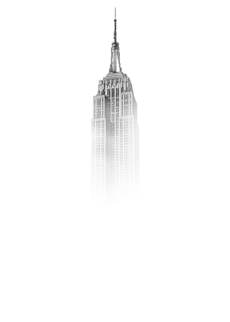 empire state building in new york enveloped in thick mist, misty empire state building 4k