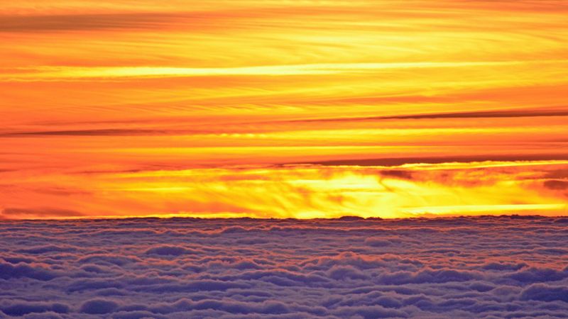 sunset, clouds, dusk, sky, 4k