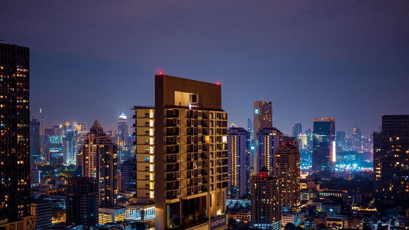 city, home, building, night, 4k