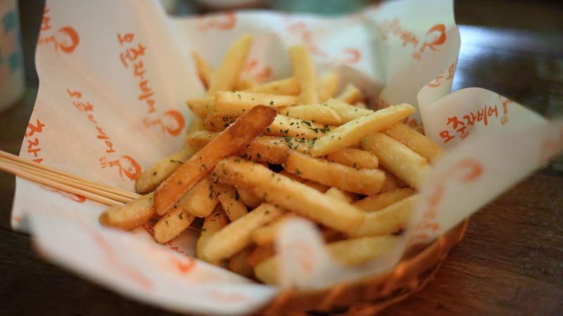 french fries, appetizing, greens, 4k