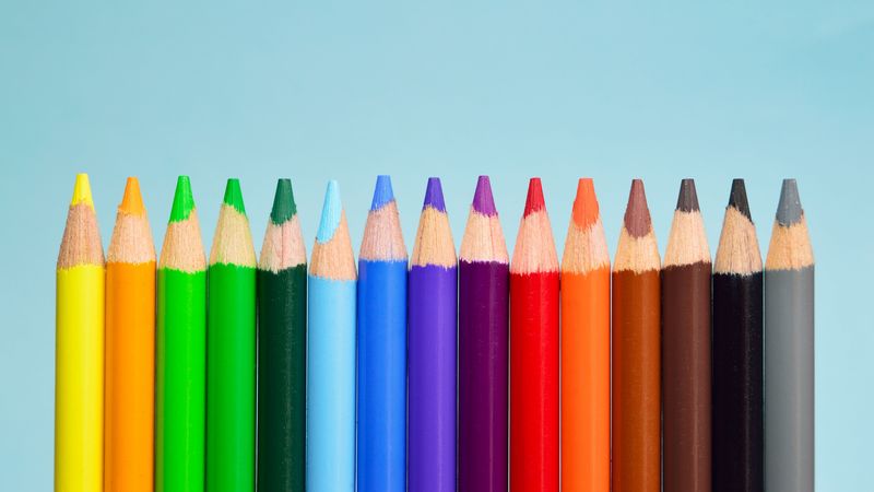 colored pencils, sharpened, set, 4k