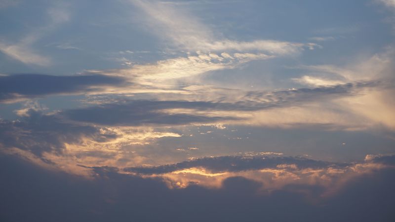 sky, clouds, sunset, 4k