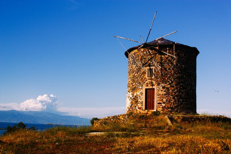 structure building windmill and brick 4k