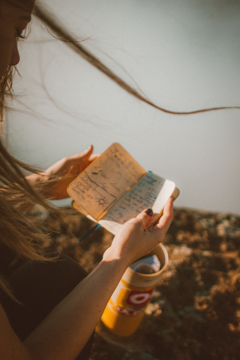 book notes notebook and woman hd, 4k
