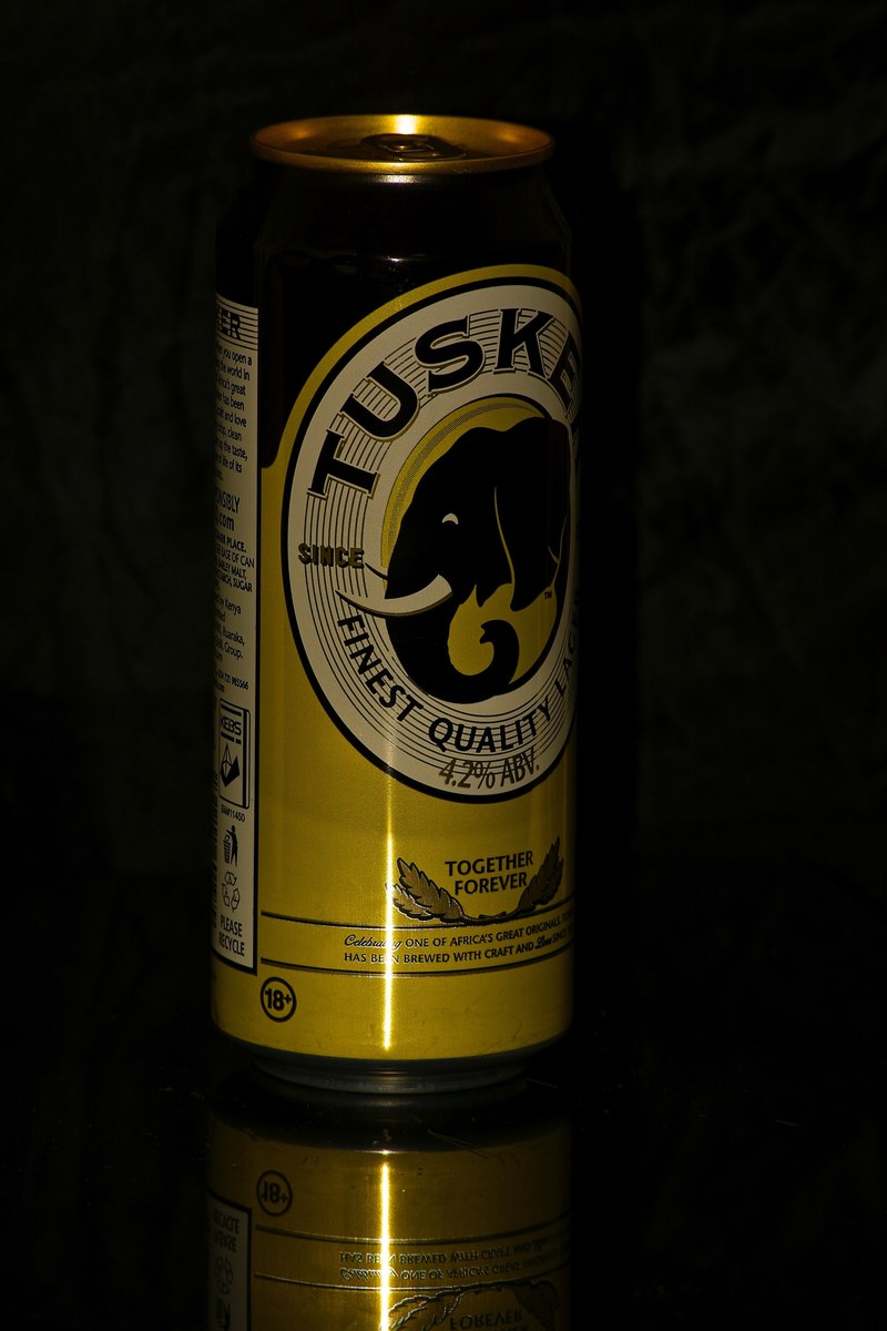 a tall can of tusker branded beer, _tusker tall can of beer 4k