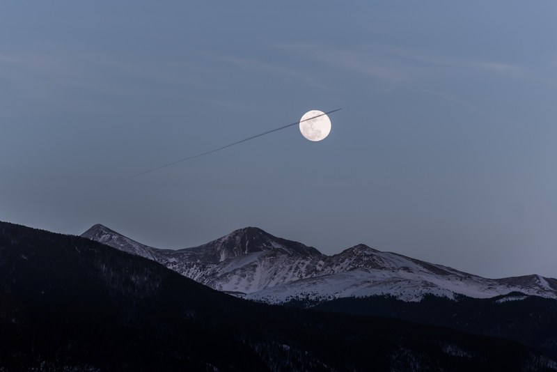 mountain sky moonlight and moon 4k