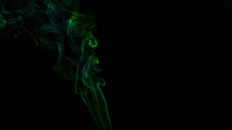 smoke, green, dark, 4k