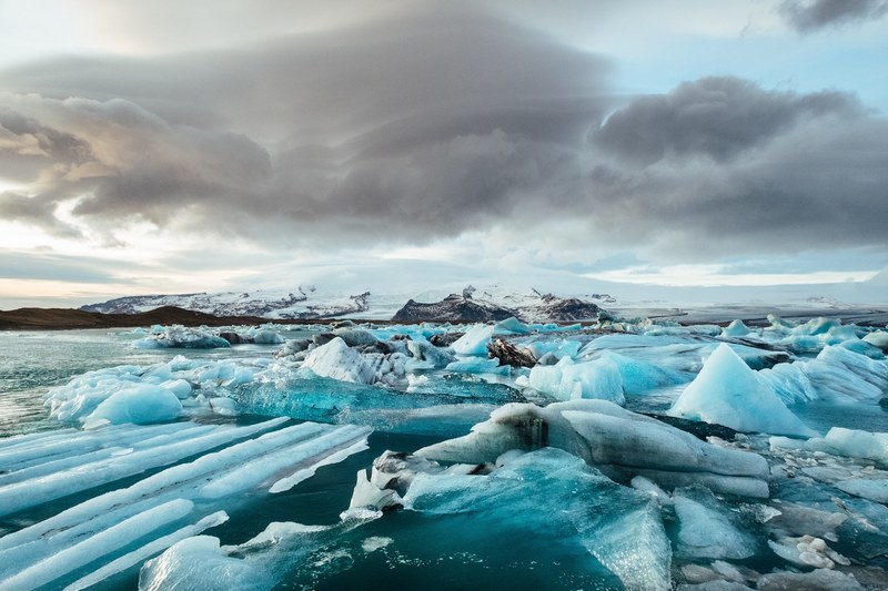 glacier ice frozen and cloud 4k