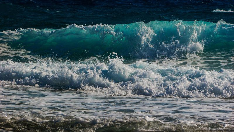 sea, waves, surf, beach, 4k