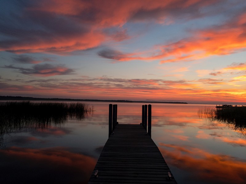 jetty pontoon sunset and sunrise 4k