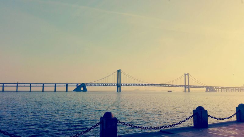 china, dalian, bridge, bay, sea, 4k