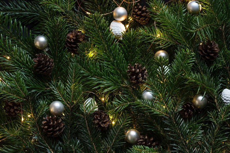 tree decoration ornament and pinecone 4k