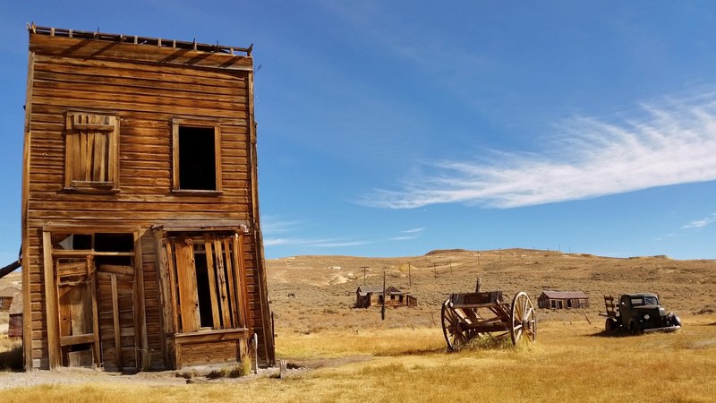 deserted wild west shack, desert ghost town 4k