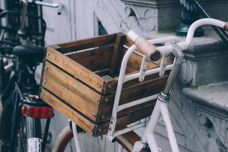 bike basket wood and hip 4k