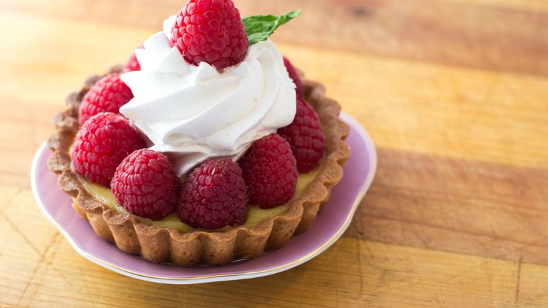 tartlet, berries, cream, raspberry, 4k
