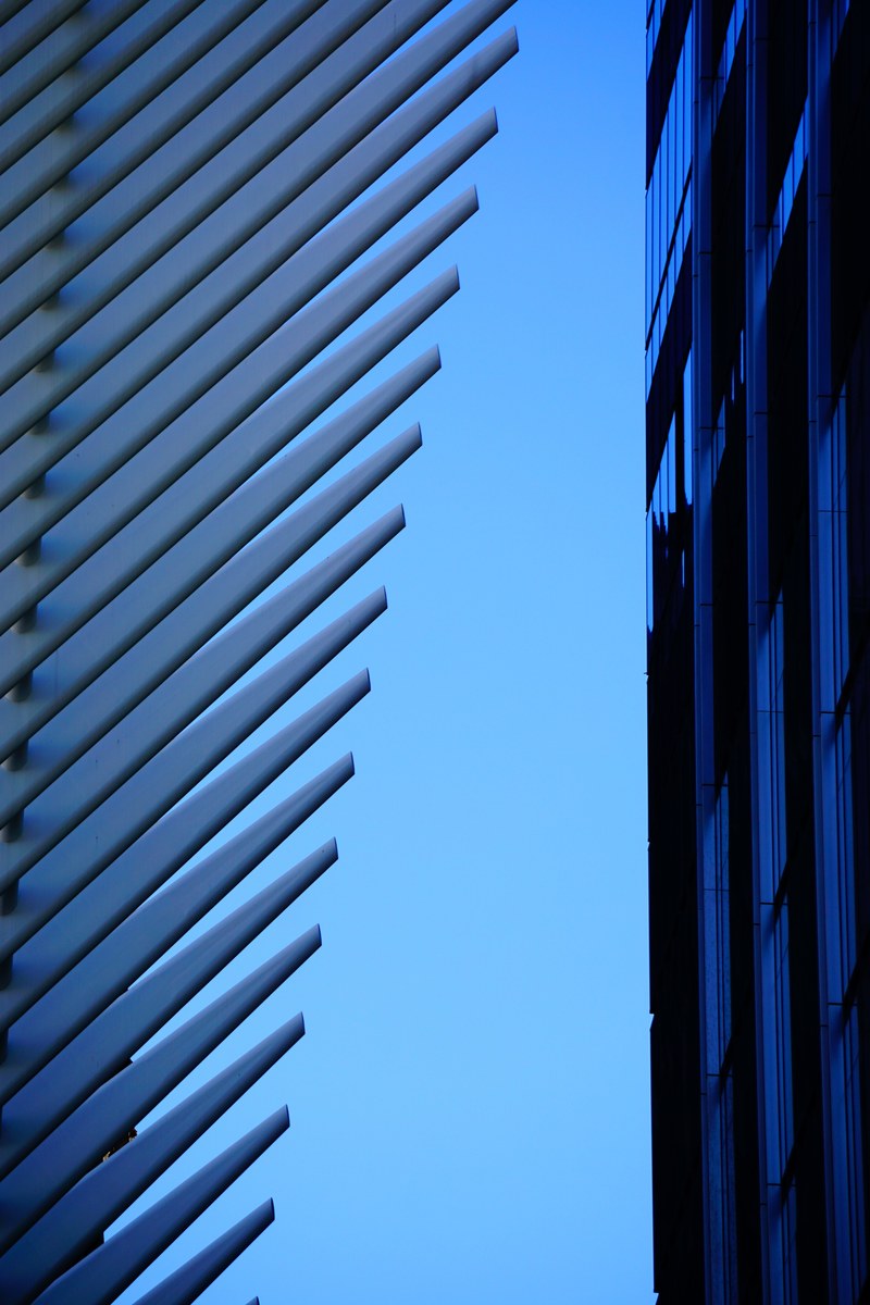 view of architecture on the skyline in new york during the evening, contrast 4k