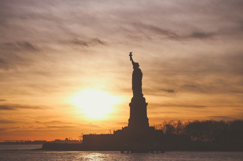 statue of liberty sunset liberty and landmark 4k