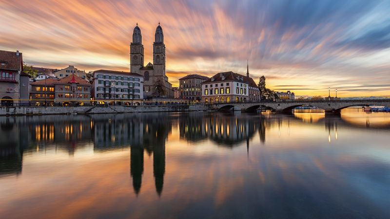 tower, chapel, water, city, 4k