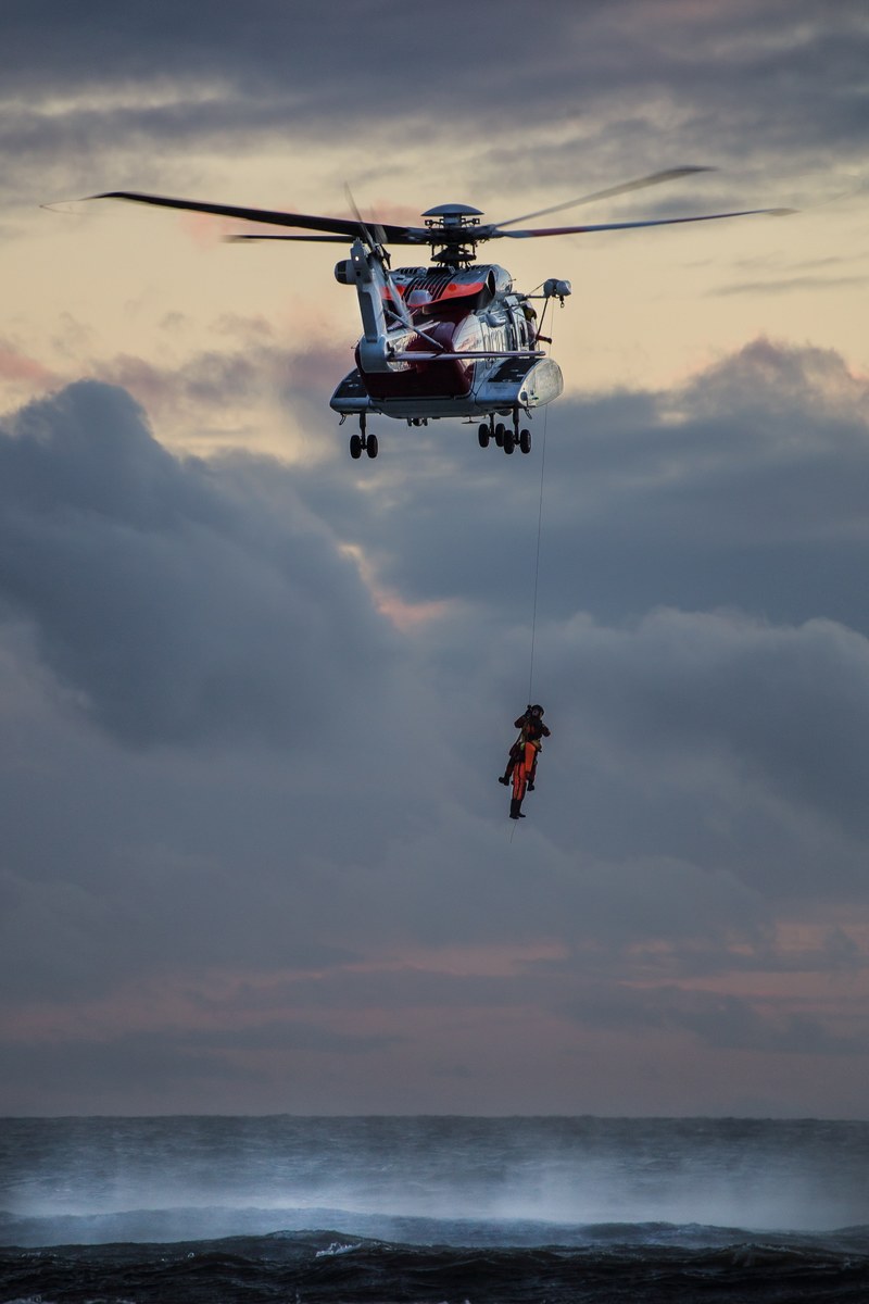 a rescue from a helicopter in dinas dinlle from the water, rescue training operation 4k