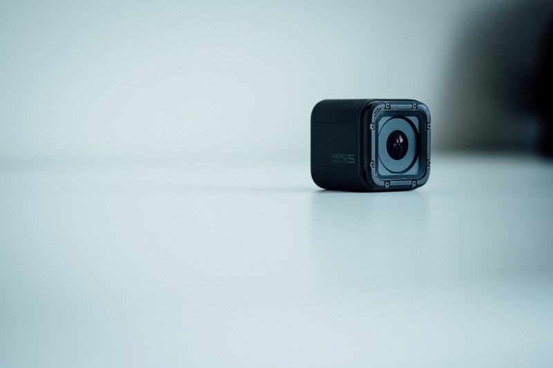 small black portable durable camera on white surface, gopro hero session 5 4k