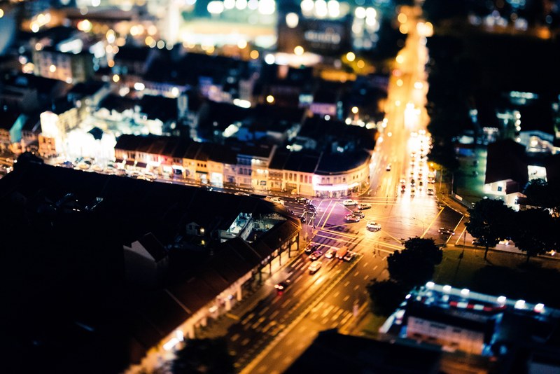 street intersection focal point and night 4k