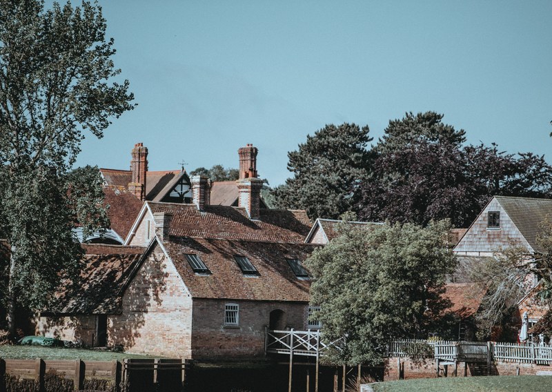 house cottage farm and roof 4k