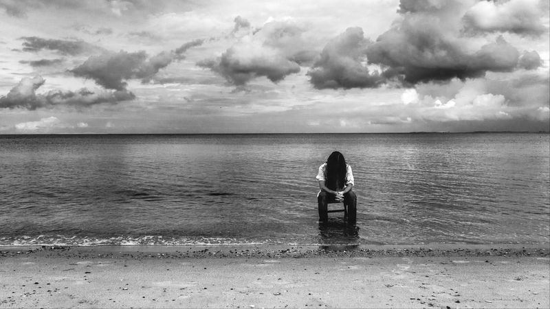 lonely, loneliness, bw, 4k