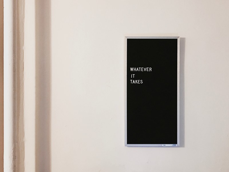 whatever it takes typography on black felt board frame on white wall, whatever it takes sign 4k