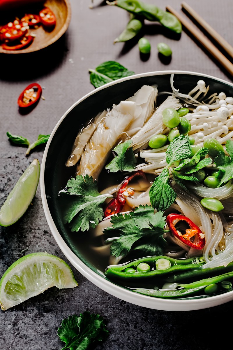 vegan pho soup 4k
