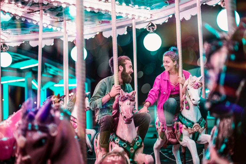 carousel funfair merry go round and fair 4k