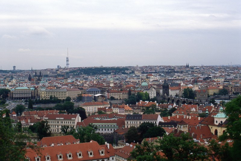 view from prague castle 4k