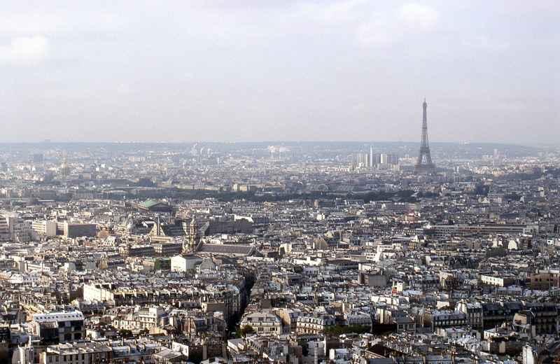 view from sacre coeur de montmartre 4k