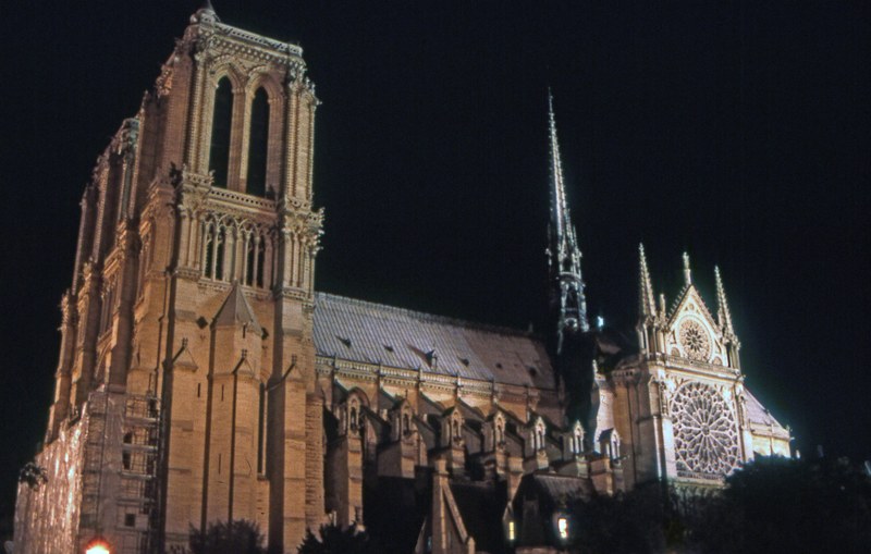 notre dame by night 4k