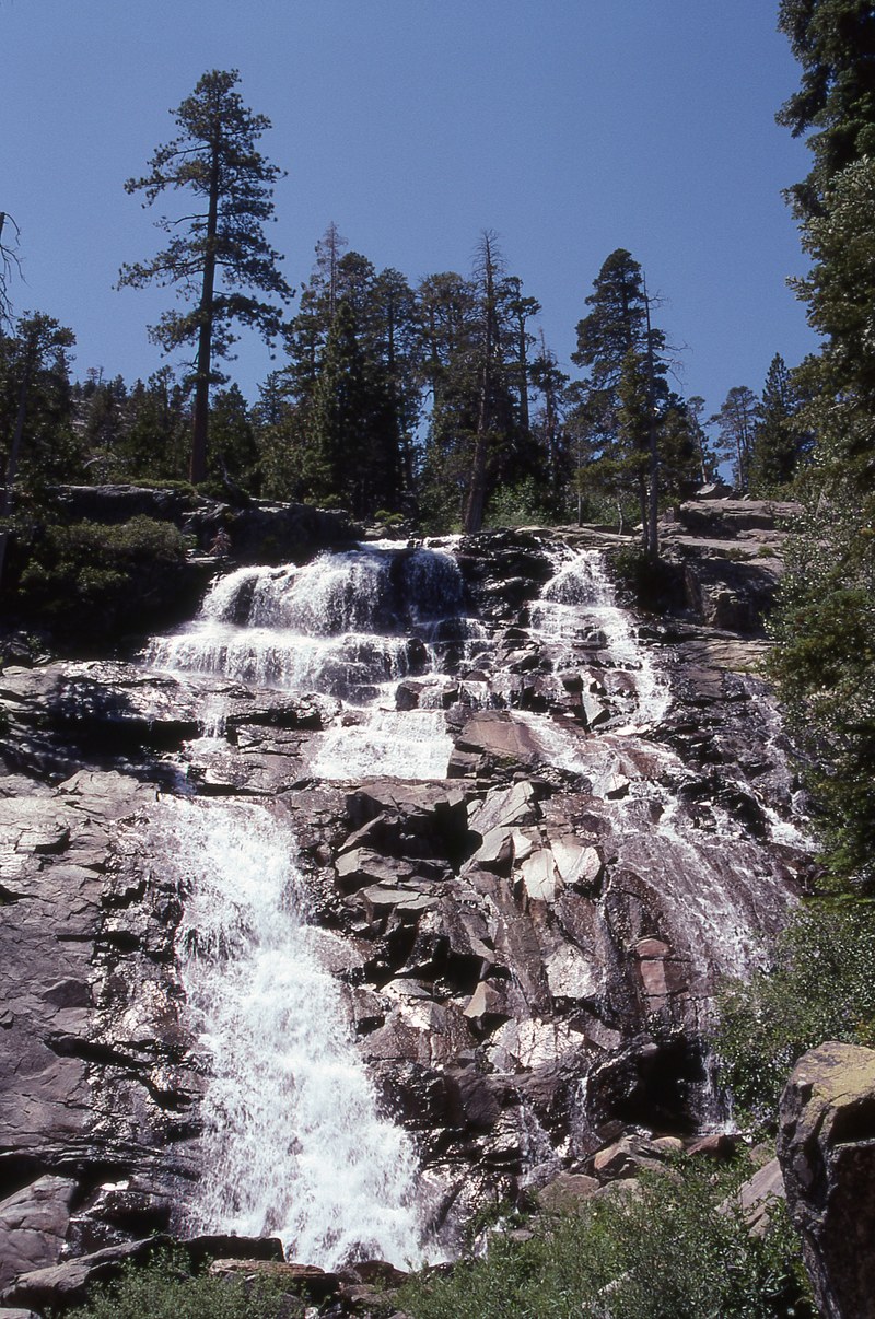 waterfall at emerald bay lake tahoe 4k