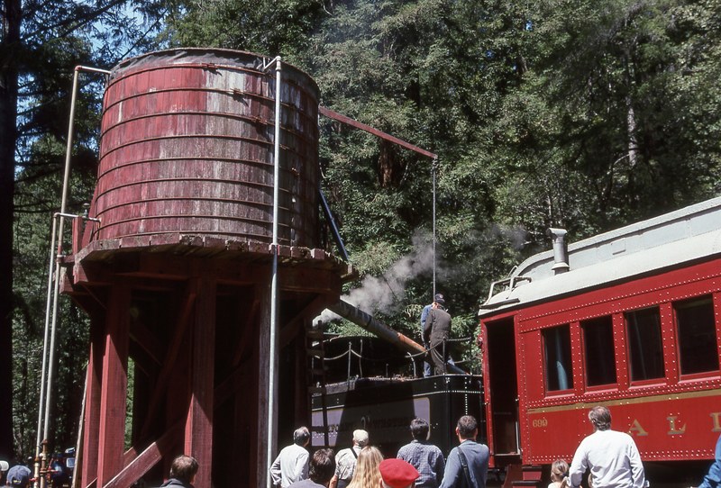 skunk train taking on water 4k