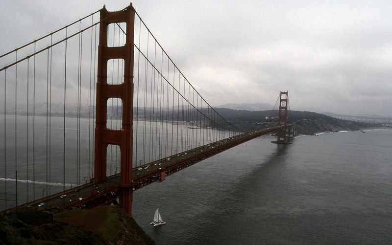 golden gate bridge seen from marin headlands 4k