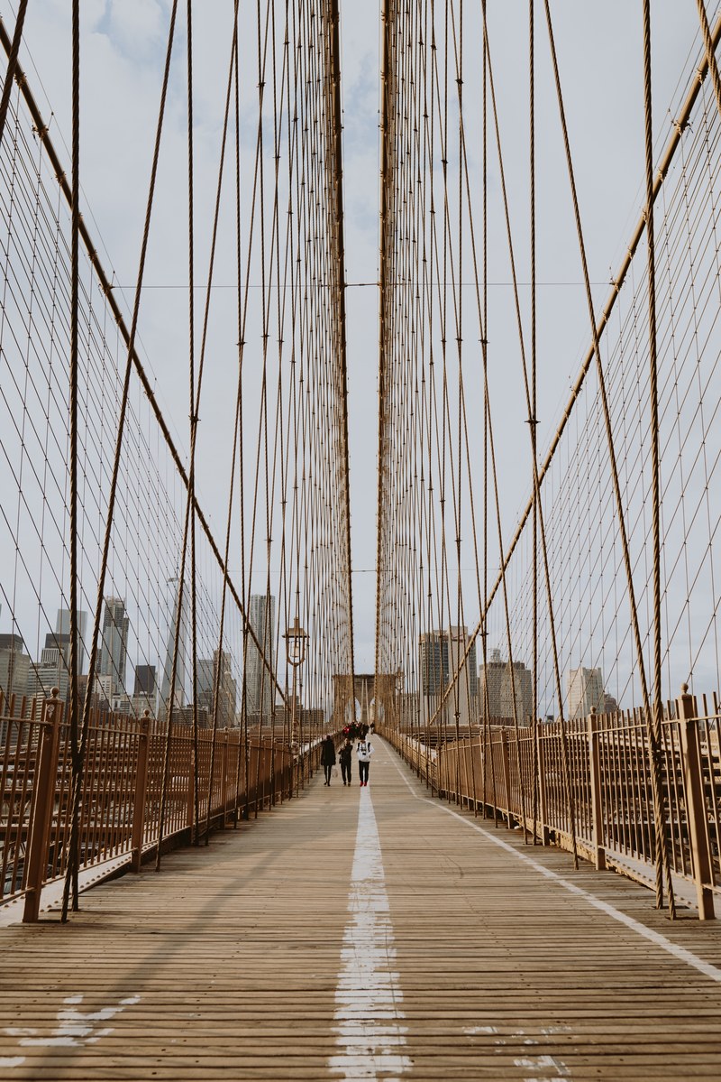 bridge boardwalk brooklyn and pedestrians hd, 4k